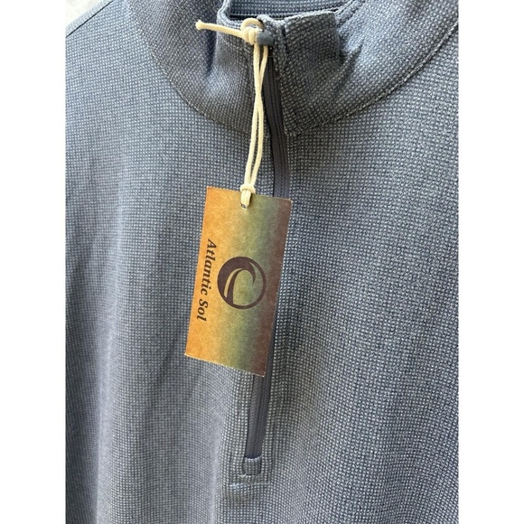 NWT Mens Atlantic Sol Daybreak Blue Coastal 1/4 Zip Pullover Shirt Size Large - Picture 4 of 6